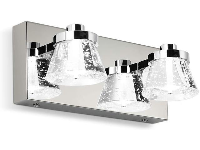 LED Vanity Lights BRIVOLART 2 Head 8W Bubble Crystal Wall Bathroom Mirror Bath Vanity Lighting Fixtures (5500K)