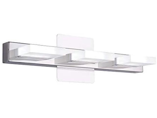 mirrea 18in Modern LED Vanity Light in 3 Lights Stainless Steel and Acrylic 16w Cold White 5000K