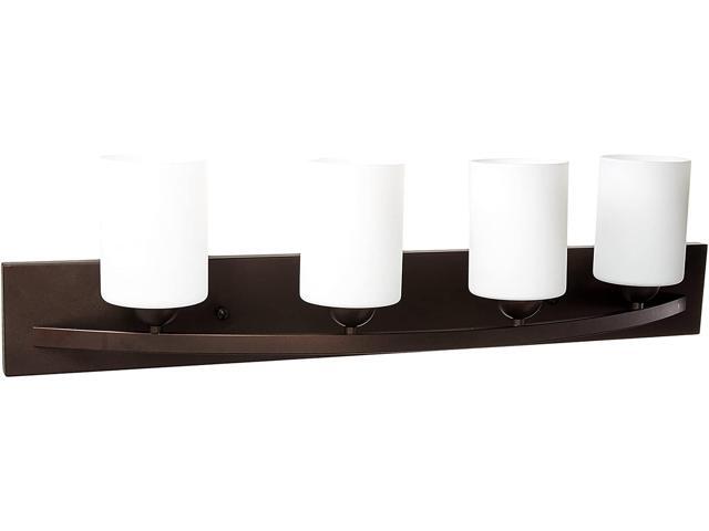 Canarm LTD IVL370A04ORB-O Hampton 4 Light Vanity Oil Rubbed Bronze with Flat Opal Glass
