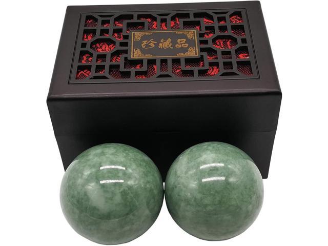 BCQLI 2'Greenish Stone Baoding Balls, Hand Exercise Tool