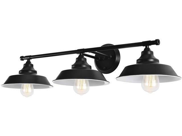 Vanity Wall Sconce Lighting 3 Lights Black Bathroom Vanity Light Fixtures Over Mirror Rustic Style Matte Hanging Light Industrial Indoor Wall