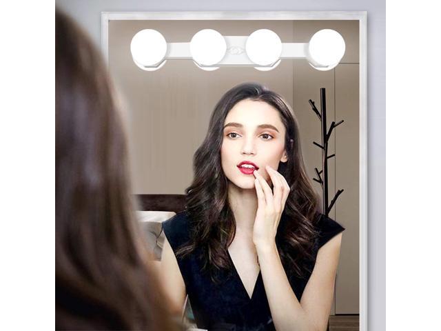 Portable LED Makeup Lights Cordless Rechargeable Professional LED Vanity Mirror Light with 4 LED Bulbs Simulated Daylight for Bathroom Makeup