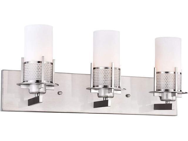 Hewego Bathroom Led Vanity Light 3 Light Bathroom Vanity Lighting Fixture Wall Mount Over Mirror Brushed Nickel Bath Mirror Lighting