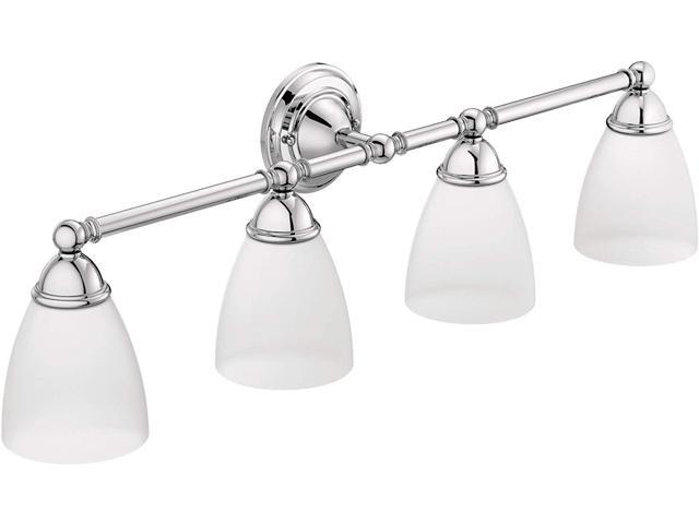Moen YB2264CH Brantford 4-Light Dual-Mount Bathroom Vanity Fixture with Frosted Glass Chrome