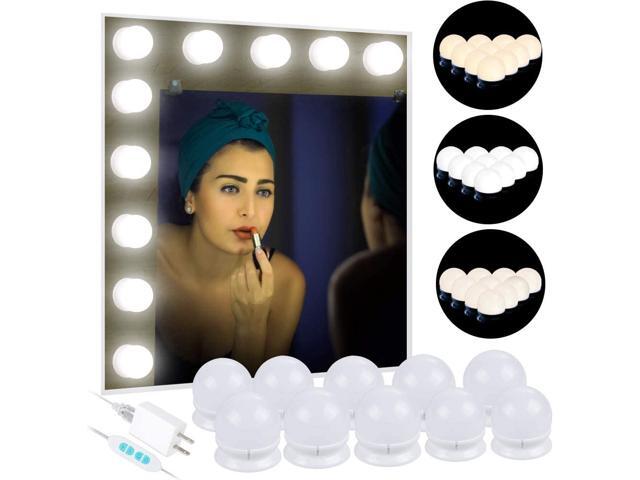 Anpro 3m LED Vanity Mirror Lights Kit Makeup Lights with 10 Dimmable Light Bulbs Three Light Cot Color Modes can be Adjusted Perfect for Makeup