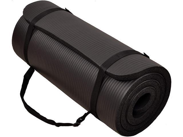 BalanceFrom GoCloud All-Purpose 1-Inch Extra Thick High Density Anti-Tear Exercise Yoga Mat with Carrying Strap