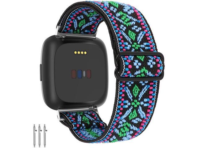 Limque Stretch Watch Bands Compatible with Fitbit Versa/Versa 2/Versa Lite/SE for Women Men Soft Adjustable Elastic Replacement Wristband for