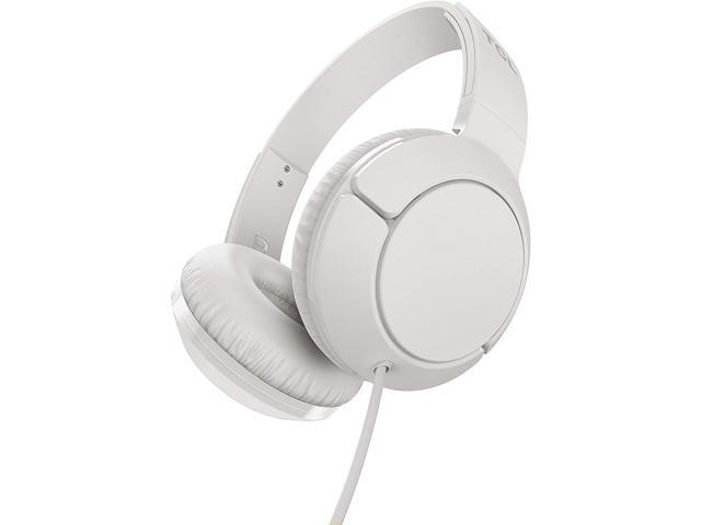 TCL MTRO200 On-Ear Wired Headphones Super Light Weight Headphones with 32mm drivers for Huge Bass and Built-in Mic - Ash White