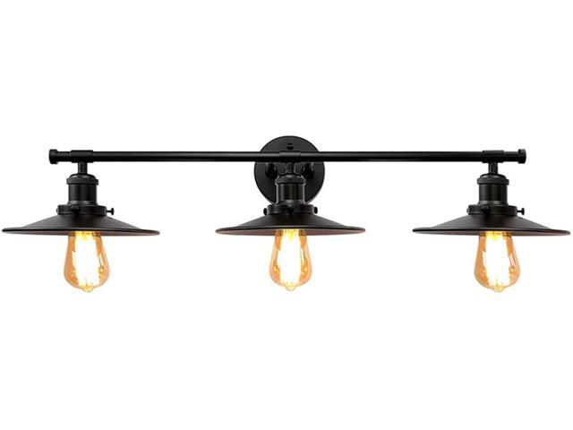 LMSOD Bathroom Vanity Light3 Lights Vintage Industrial Black Wall Sconce Metal Lighting Fixture