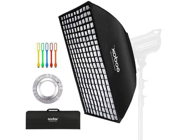 Godox 80x120 Centimeters/ 32x48 inches Softbox lighting with Grid Beehive & Bowens Mount Speedring for Studio Photo Flash Speedlight Light and