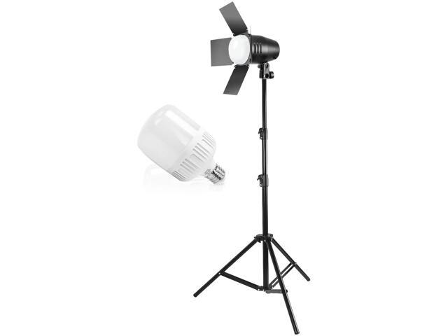 LimoStudio Photography Photo Studio Continuous LED Day Light Bulb Barndoor 78' Tall Light Stand Kit AGG1697