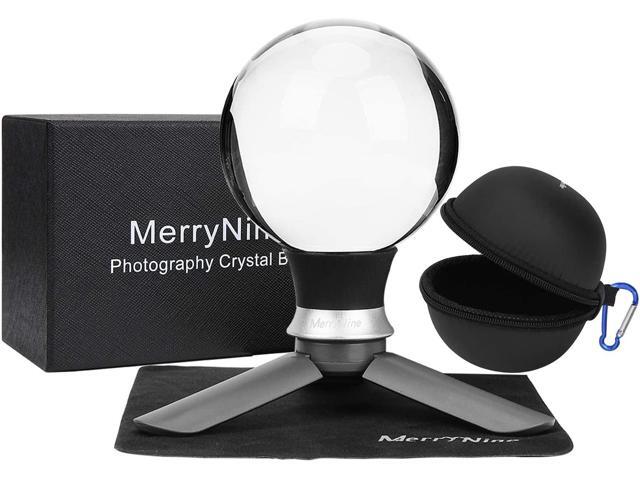 MerryNine K9 Crystal Photography Ball K9 Lens Ball with Mini Tripod Universal Camera Interface Funnel Type Metal Base and Pouch for Teaching