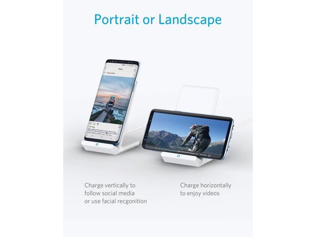 Anker Wireless Charger 2-Pack PowerWave Stand Upgraded Qi-Certified Fast Charging iPhone 12 12 Mini 12 Pro Max SE 11 11 Pro 11 Pro Max