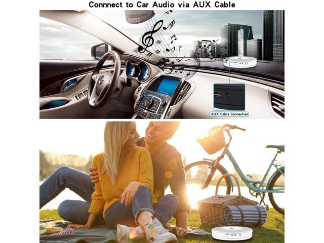 Rechargeable Portable Bluetooth CD Player Lukasa Compact Music CD Disc Player for Home/Car/Travel Home Audio Boombox with Stereo Speaker & LCD