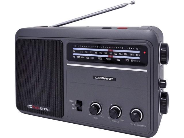 C Crane CCRadio - EP PRO AM FM Battery Operated Portable Analog Radio with DSP