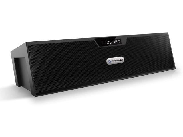 Soundance FM Radio Wireless Bluetooth Speaker Alarm Clock Portable Radio Speaker with Digital LED USB Rechargeable for Office Desk Home Bedroom