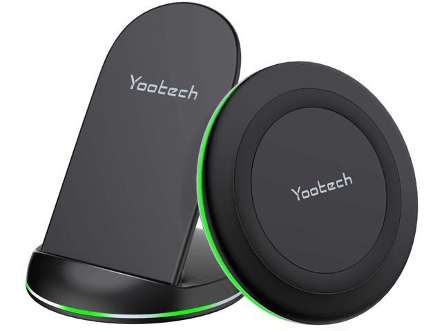 Yootech Wireless Charger[2 Pack] Qi-Certified 10W Max Wireless Charging Pad Stand Bundle Compatible with iPhone 12/12 Mini/12 Pro Max/SE 2020/11