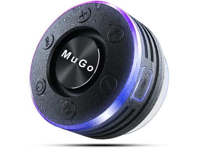 MuGo Bluetooth Speaker Wireless Speaker with Suction Cup IP7 Waterproof Portable Bluetooth Speakers for Shower Mini Outdoor Speaker with Ambient