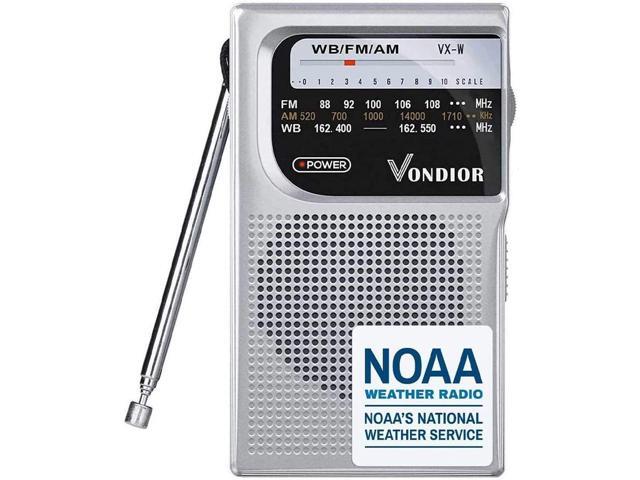 NOAA Weather Radio - Emergency NOAA/AM/FM Battery Operated Portable Radio with Best Reception and Longest Lasting Transistor Powered by 2 AA