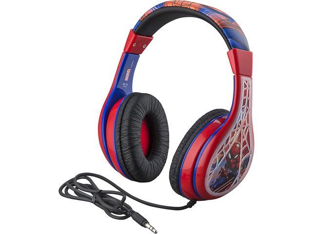 Spiderman Kids Headphones Adjustable Headband Stereo Sound 35Mm Jack Wired Headphones for Kids Tangle-Free Volume Control Foldable