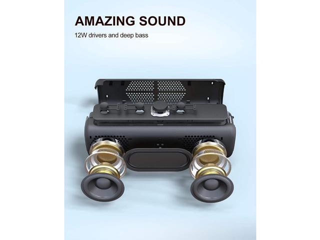 Bluetooth Speaker DOSS E-go II Portable Bluetooth Speakers with 12W Superior Sound and Bass IPX6 Waterproof Built-in Mic 12H Playtime Wireless