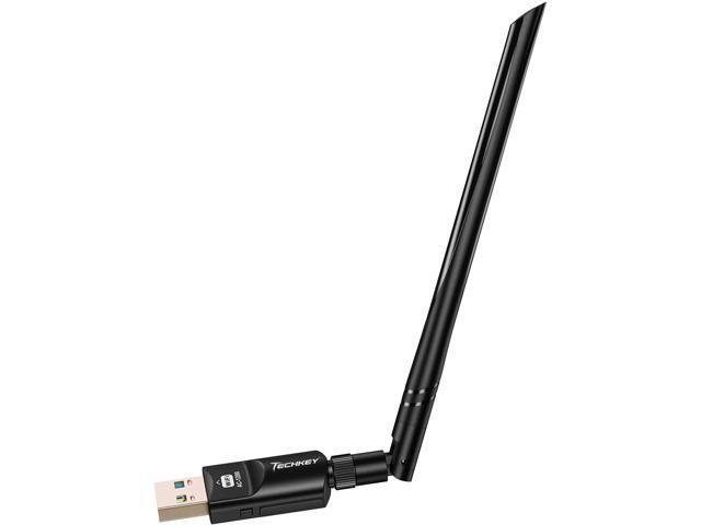 USB WiFi Adapter 1200Mbps Techkey USB 30 WiFi 80211 ac Wireless Network Adapter with Dual Band 242GHz/300Mbps 58GHz/866Mbps 5dBi High Gain