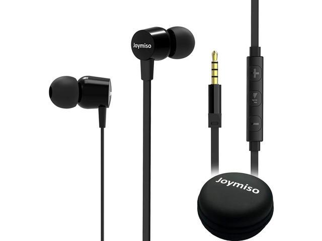 Joymiso Tangle Free Earbuds for Kids Women Small Ears with Case Comfortable Lightweight in Ear Headphones Flat Cable Ear Buds Wired Earphones