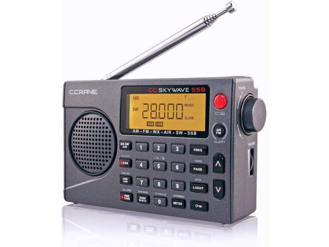 C Crane CC Skywave SSB AM FM Shortwave NOAA Weather + Alert Scannable VHF Aviation Band and Single Side Bands Small Battery Operated Portable