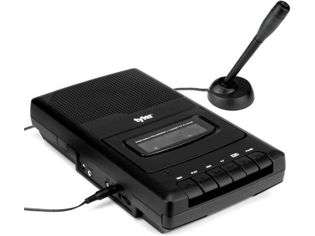 Tyler TCP-01 Portable Cassette Player and Recorder - Retro Shoebox Style Music Device with Stand-Alone Microphone Built-in Speaker and