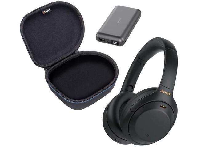 Sony WH-1000XM4 Wireless Noise Cancelling Over-Ear Headphone Bundle with gSport Hardshell Case and 20000 mAh Powerbank (Black)
