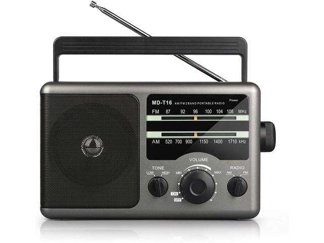 AM FM Portable Radio Transistor Radio with 35mm Earphone Jack Hight/Low Tone Mode Big Speaker AC Power or Battery Operated by 4 D Cell