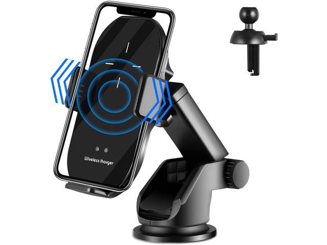 YITUMU Car Wireless Charger Auto-Clamping 10W Qi Fast Charging Dashboard and Air Vent Car Phone Holder for iPhone12 series/11/11Pro/XS/X/8/8+