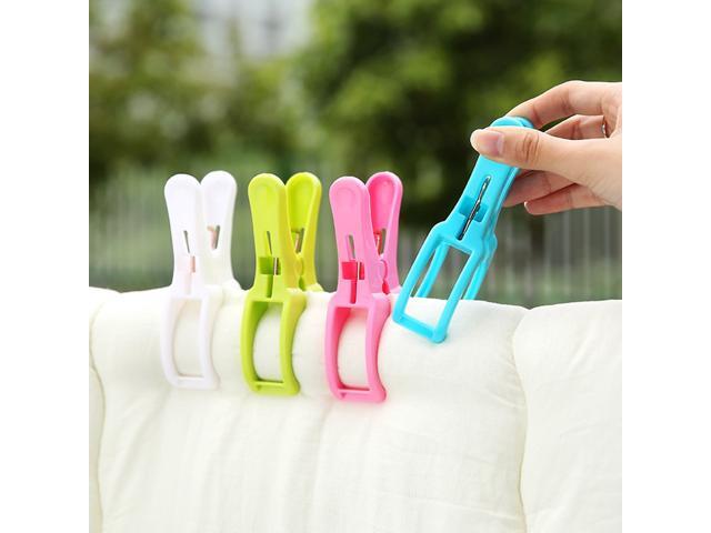 20pcs Small Windproof Clothes Clips Plastic Quilt Clamps Clothing Drying Clips for Home Use (Assorted Color)