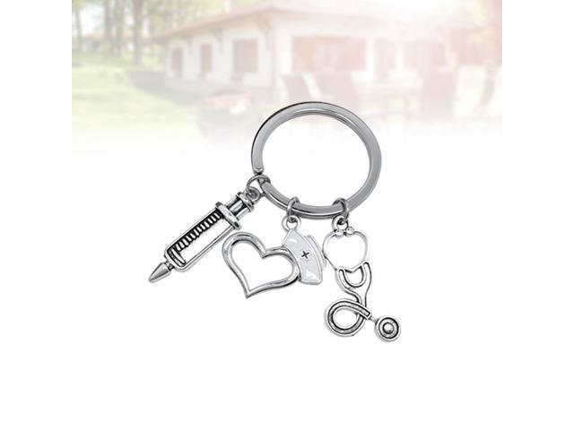 2pcs Medical Theme Keyrings Distinctive Key Holder Car Key Ring Creative Bag Pendant for Friends Girls
