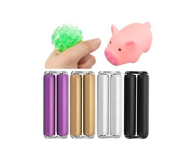 Squishy Pink Pig Cartoon Soft Cute Animal Squeeze & MultiColor Tofu Mesh Stress Reliever Ball & Cool Aluminum Alloy Hand Massager Rotating Wheel