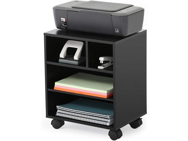 Mobile Printer Stand with Organizing Storage Adjustable Work Cart with Wheels