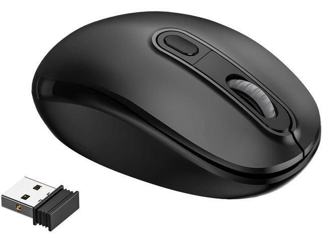 AHGUEP Wireless Mouse 24G Silent Cordless Mouse 3 Adjustable DPI Portable Computer Mobile Optical Noiseless Mice with USB Nano Receiver for Laptop