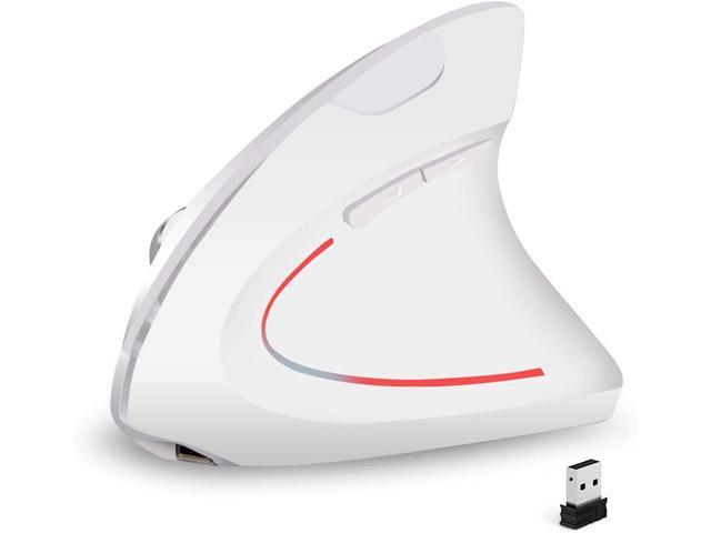 Vertical Wireless Mouse Ergonomic Mouse Rechargeable 24G Optical Computer Mouse with USB Receiver 90% Less Click Noise 800 / 1200 /1600 DPI 5