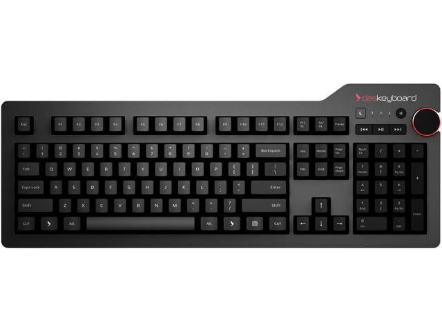 Das Keyboard 4 Root Mechanical Keyboard - High Performance Clicky Tactile Feedback - Laser Etched Keycaps - Cherry MX Blue Switches - Oversized