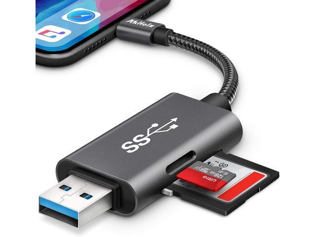 SD Card Reader for iPhone iPad AkHolz Camera Card Viewer SD Card Reader Adapter for SD Micro SD Card USB3 SD Card Reader Compatible with iPhone