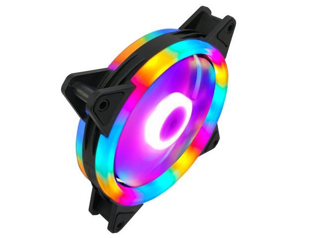 Coolmoon SGQ Case Fan 120mm DC 12V Silent Internal and Extermal Light Emitting LED Computer Case Cooler Fan