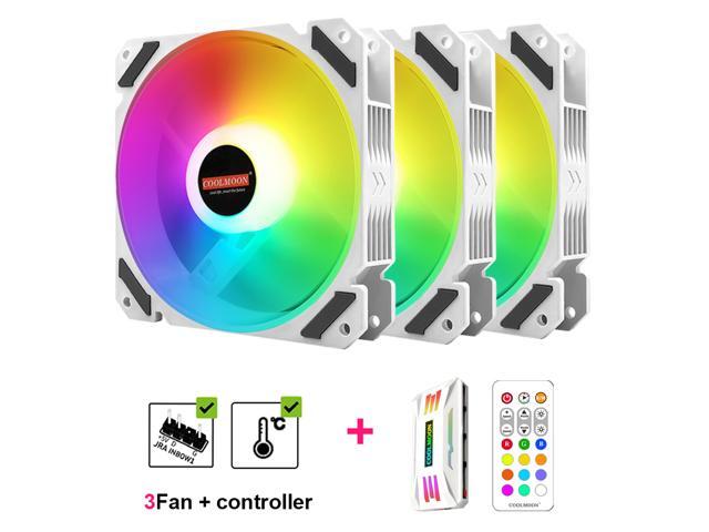 Coolmoon North Wind Case Fan 120mm PWM ARGB PC Fan Cooler Master Silent 4 Pin Addressable RGB Cooling Fan for CPU Cooler Computer Case Fan