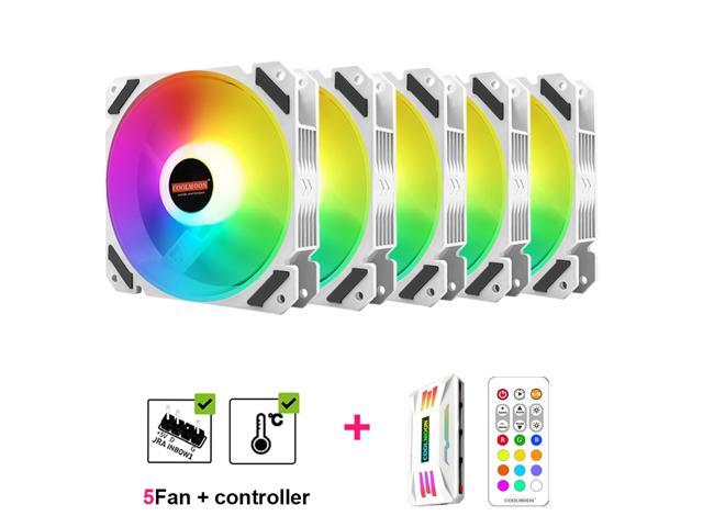 Coolmoon North Wind Case Fan 120mm PWM ARGB PC Fan Cooler Master Silent 4 Pin Addressable RGB Cooling Fan for CPU Cooler Computer Case Fan