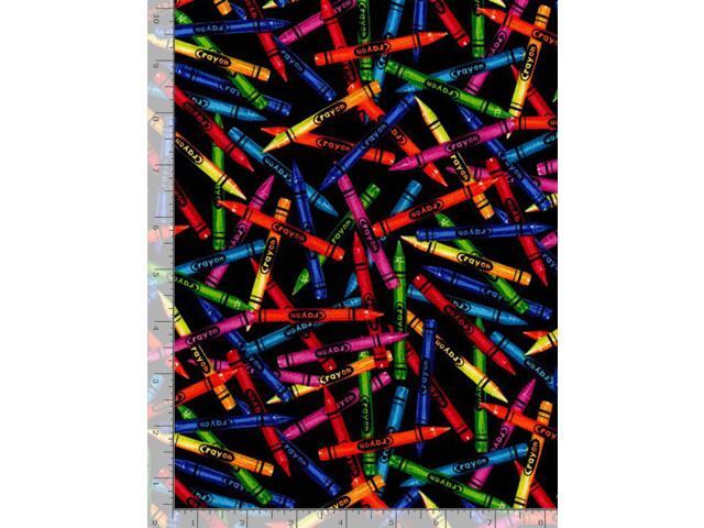 Crayons - ABC Collection - Cotton Fabric by Timeless Treasures