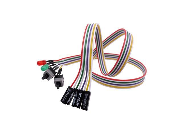 Computer ATX Motherboard Power Cable PC Power Reset Switch Push Button Switch 2 On Off Reset Switch with 2 LED indicator Light