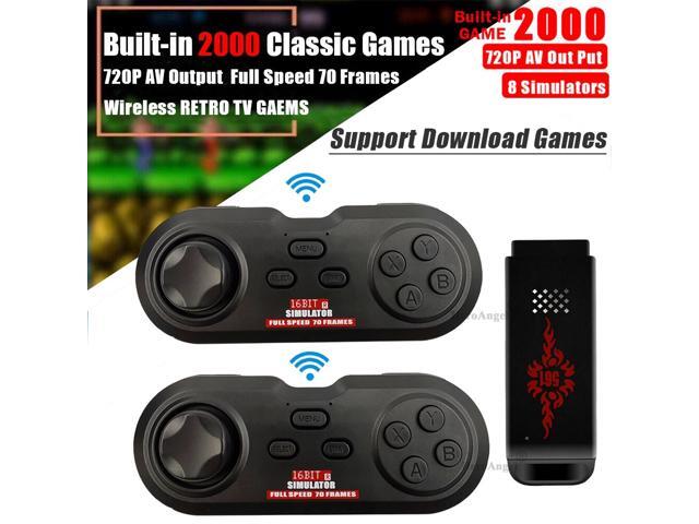 16Bit USB Wireless Dual Handheld Game Player Gamepad Video Game Stick Connected TV Console Built in 2000 Games For Playing Game