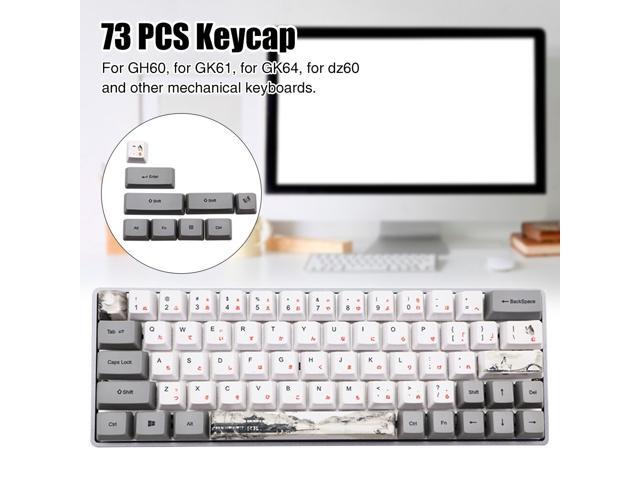 73 Keys Retro Mechanical Keyboard Caps Desktop PBT Replacement Parts Gaming Durable Print Japanese Russian Home Ergonomic