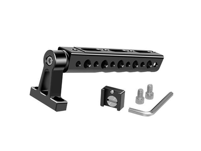 Camera Handle Grip with 1/4 Inch 3/8 Inch Threaded Holes Universal Cold Shoe Expansion Monitor Microphone LED Light