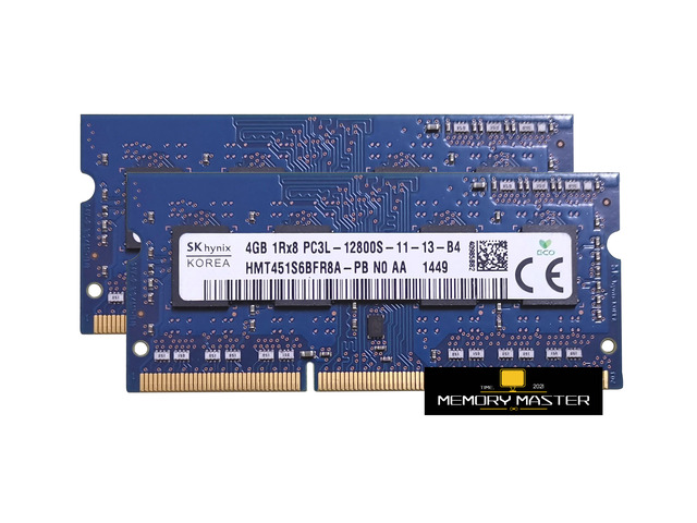 Mémoire RAM 8GB (2x4GB) DDR3L 1600MHz PC3L-12800S - SODIMM Pour Portable - Neuf (ouvert)