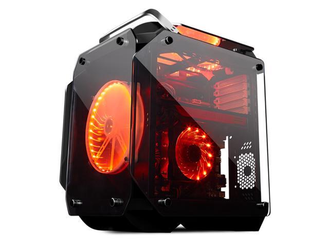 Coolman Gorilla Tempered Glass ATX Mid Tower Gaming Computer PC Case w/ LED Fans